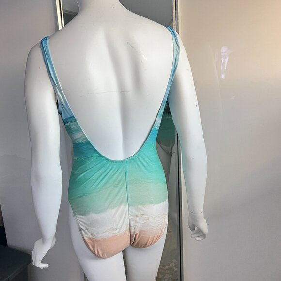 J. Crew Beach Scene w/ Palm Tree Scoop Back one piece C1964 SZ 6 - Picture 6 of 9